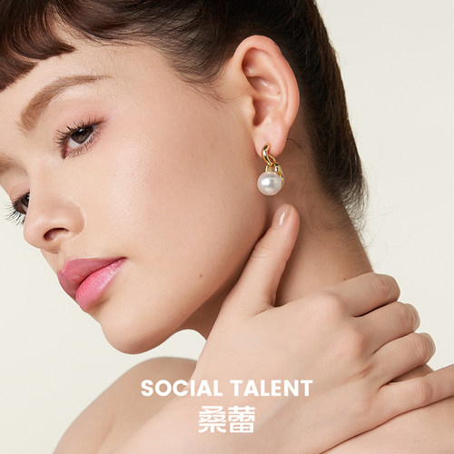 桑蕾仿珍珠蚊香盘耳钉
