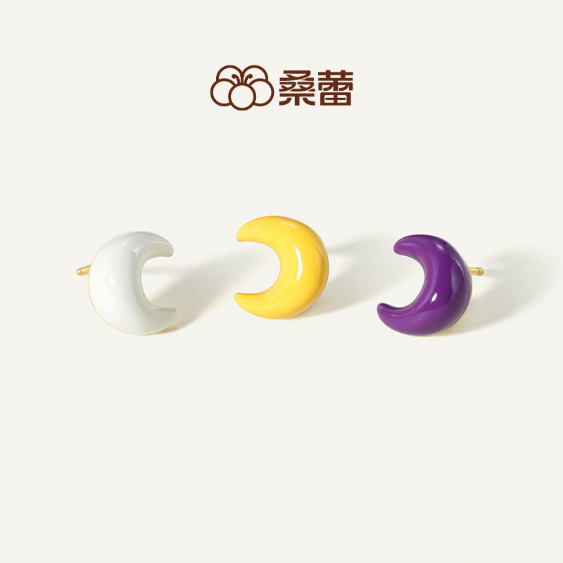 桑蕾小月亮耳钉女时尚原创设计小众高级耳饰2026春夏新品爆品图片