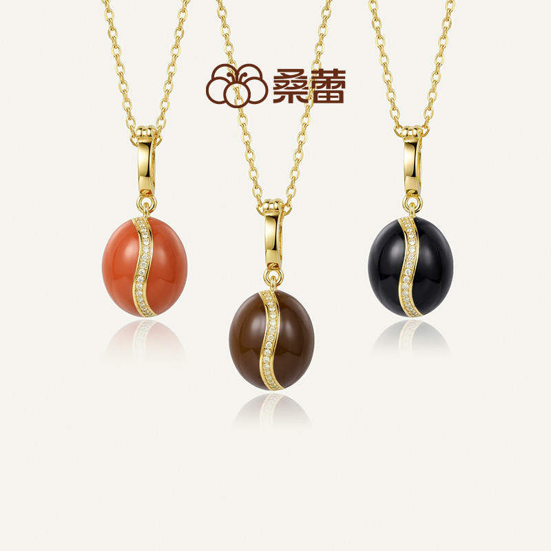 桑蕾咖啡豆吊坠项链女小众原创设计时尚潮流个性可拆卸2026年新品图片