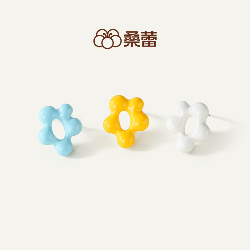 桑蕾泡芙花耳钉女925银针时尚潮流原创设计2026年春新款爆款图片