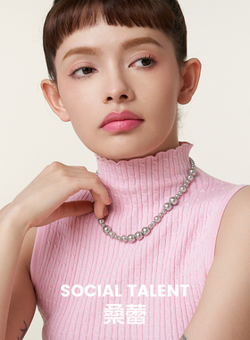 Social Talent桑蕾迷雾系列错落单层项链设计款仿珍珠春夏新款