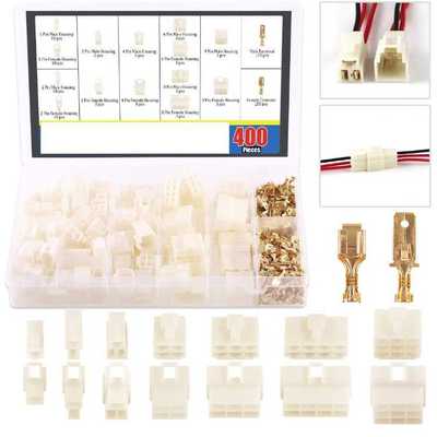 400PCS 1234689电线连接器公母插座插头和卷曲电线接头组件