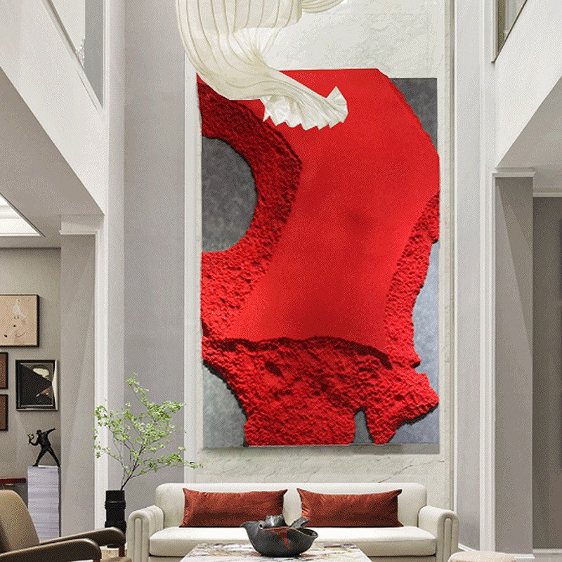 设计师样板间挂画定制软装装饰画酒D店玄关艺术酒店壁画装置画立图片