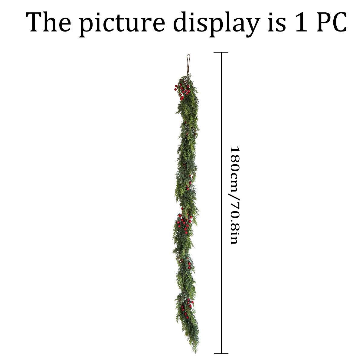 亚马逊圣诞节人造松针柏叶藤蔓装饰家居壁炉楼梯手感仿真绿植藤条,家居饰品,仿真花/假花,淘宝优惠券,粉丝福利购,淘宝优惠卷