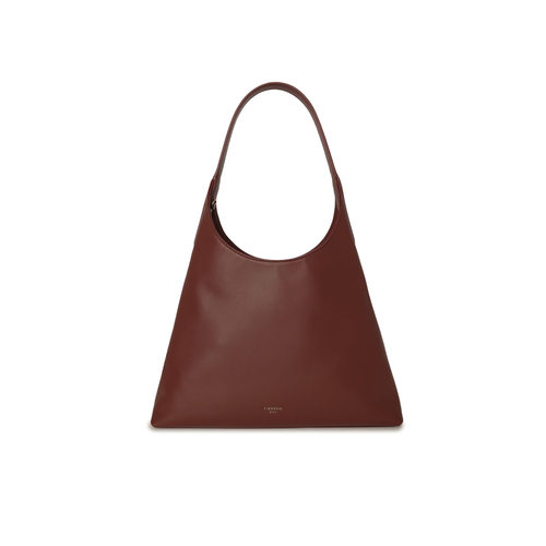 FIBRENO 大号牛皮平纹HOBO包 酒红色 DIECI HOBO BAG HALF
