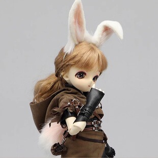 bjd直耳兔 兔耳兽耳 3分4分6分ob11mdd娃用兽耳兔尾配饰头饰尾巴