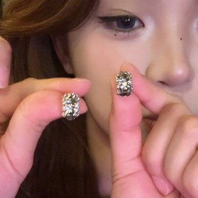 【下单立减50】铜合金耳饰暗夜柏林灰小众设计感复古高级感耳环HX