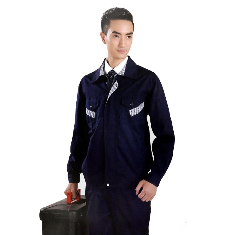 现货春秋帆布工作服套装男 机械车间工程工地电焊劳保服防静电裤