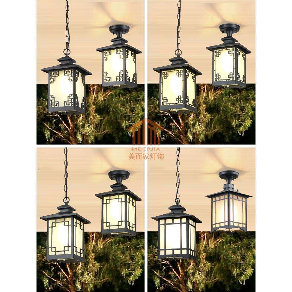 户外太阳能吊灯凉亭室外庭院屋檐别墅大门口阳台过道户外防水吊灯