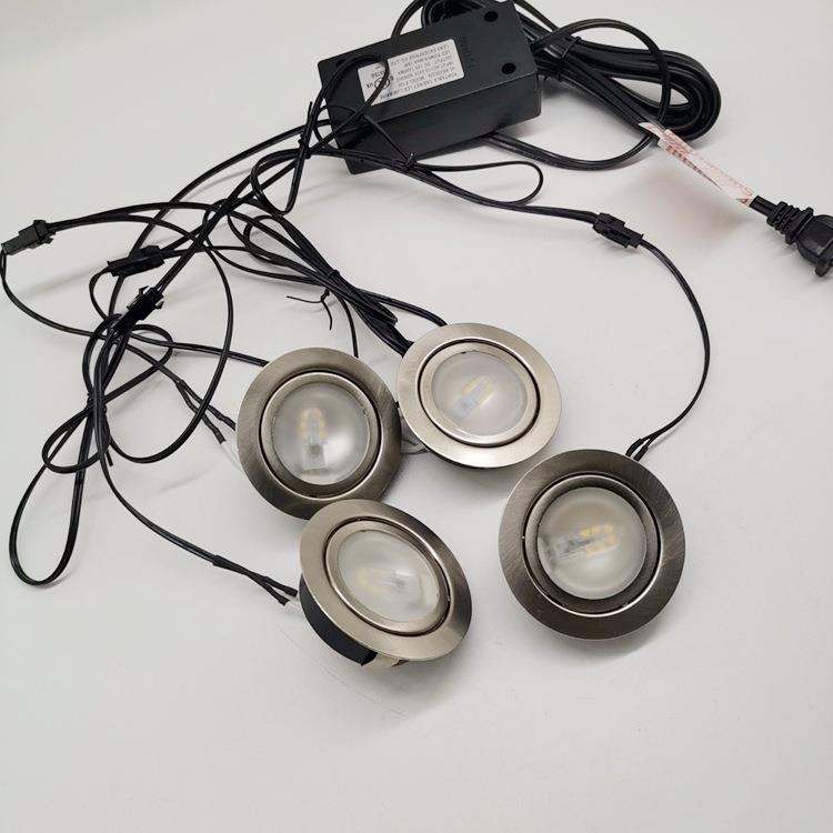 砂镍铁石英灯四灯 LED橱柜装饰灯 展示柜照明灯 2W天花灯