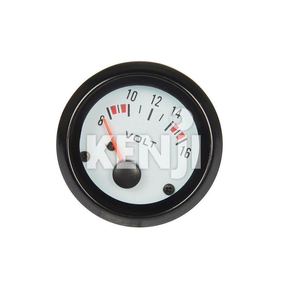 跨境热销汽车通用改装GF520电压表12V 白面黑盖蓝壳红针