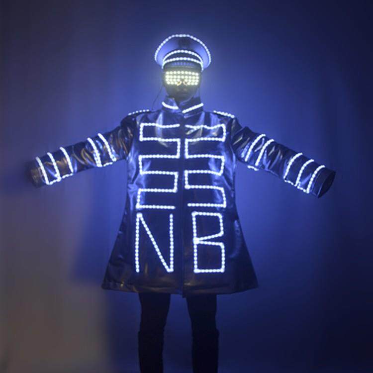 酒吧发光服装道具夜店KTV服务生上酒衣服Dj打碟个性LED发光服
