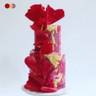北京同城配送 E075加高艺术生日婚礼蛋糕 设计师款 BITEOLOGY