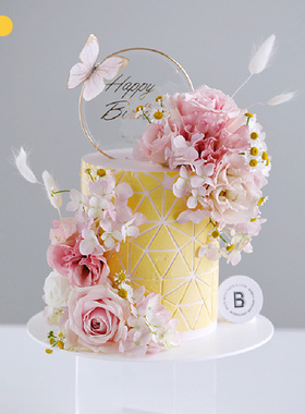 BITEOLOGY【向阳处的她】创意鲜花生日蛋糕 北京上海同城配送C156