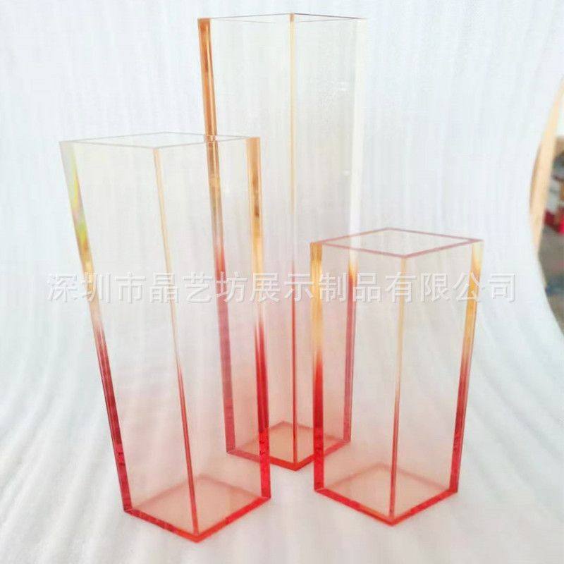 晶艺坊亚克力家具工厂亚克力彩色渐变花器透明彩色染色花瓶,橡塑材料及制品,亚克力/有机玻璃,淘宝优惠券,粉丝福利购,淘宝优惠卷
