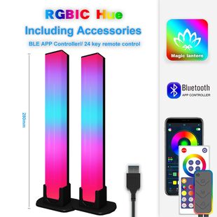 亚马逊电脑桌面背景氛围灯 RGB幻彩灯带电竞拾音灯蓝牙音乐感应灯