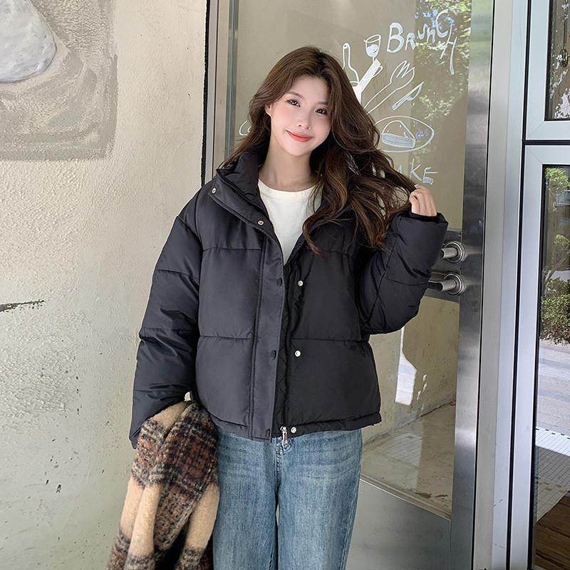 棉服女2025冬跨境新款棉服连帽设计感宽松洋气时尚百搭学生面包服