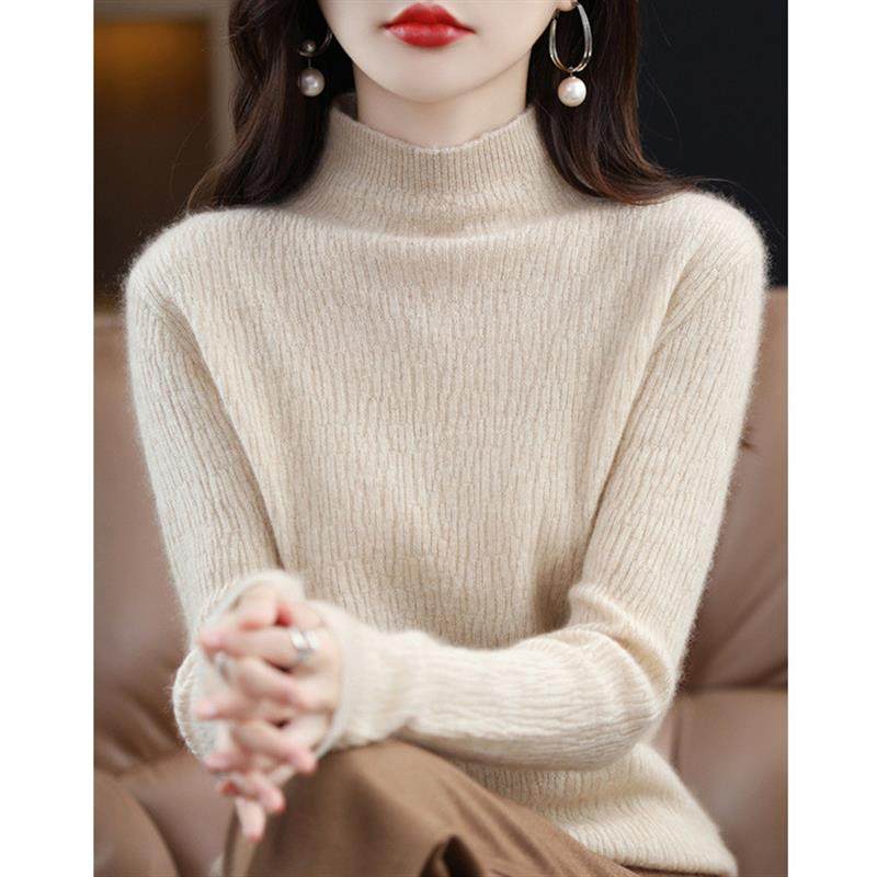 2025新短薄款针织衫衫女士毛衣圆领羊毛针织打底衫内搭