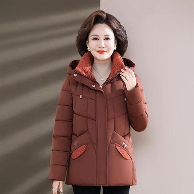 新款妈妈冬装中老年冬季棉服外套短款大码中年加厚羽绒棉袄棉衣