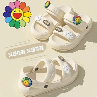 时尚 夏季 款 拖鞋 厚底 女外穿室内超软两爆穿上班沙滩踩屎感防滑凉鞋