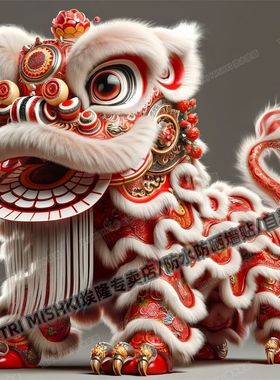 国潮红色霸气醒狮个性贴纸摩托车电动车装饰贴纸冰箱马桶防水贴