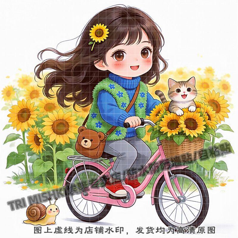 可爱快乐的向日葵美少女贴纸客厅玄关背景墙面墙防水贴纸自粘贴,家居饰品,软装墙贴,淘宝优惠券,粉丝福利购,淘宝优惠卷