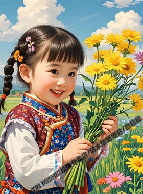 治愈系笑得像花儿一样好看的小姑娘贴纸客厅卧室墙面装饰贴纸衣柜