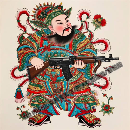 国潮个性门神搞笑创意贴纸冰箱衣柜装饰贴纸墙面门窗防水自粘贴