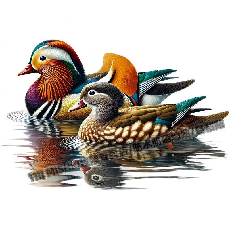 新款鸳鸯成双结对情侣贴纸汽车车身划痕贴纸卫生间马桶防水自粘