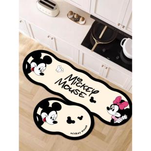 蜡笔小新厨房防油防滑地垫卧室长条床边脚垫进门地毯家用门垫卡通