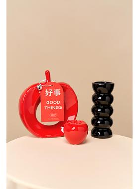 苹苹安安乔迁入宅搬家暖居开业装饰摆件布置苹果造型陶瓷工艺品