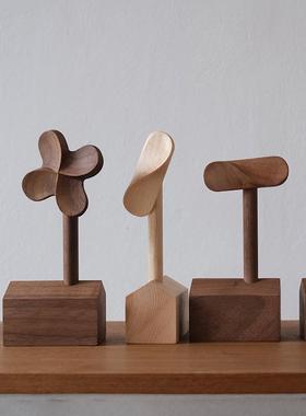 MUMO木墨等风来实木风车摆件办公室小饰品桌面阳台车载创意摆件