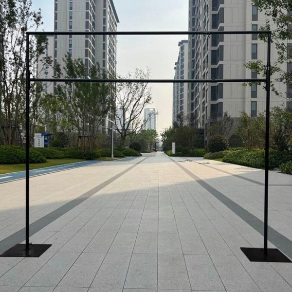 婚庆舞台布置伸缩杆圆管布户外铁艺婚礼展示子kt板支架架幔背景架