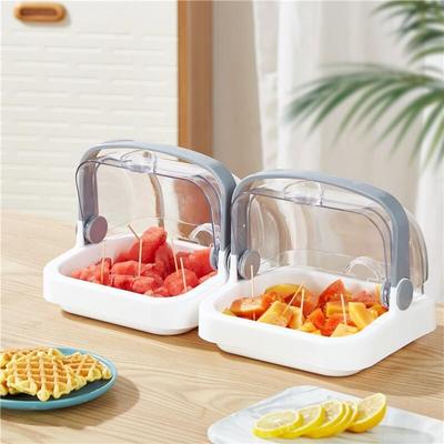 超市水果品尝盒托盘零食自助餐展示托盘保鲜盒盒盖Pc透明盖圆形