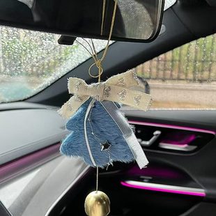 饰治汽车氛围感铃铛后内饰车载挂饰耶诞风铃树汽车挂件照镜 愈系装
