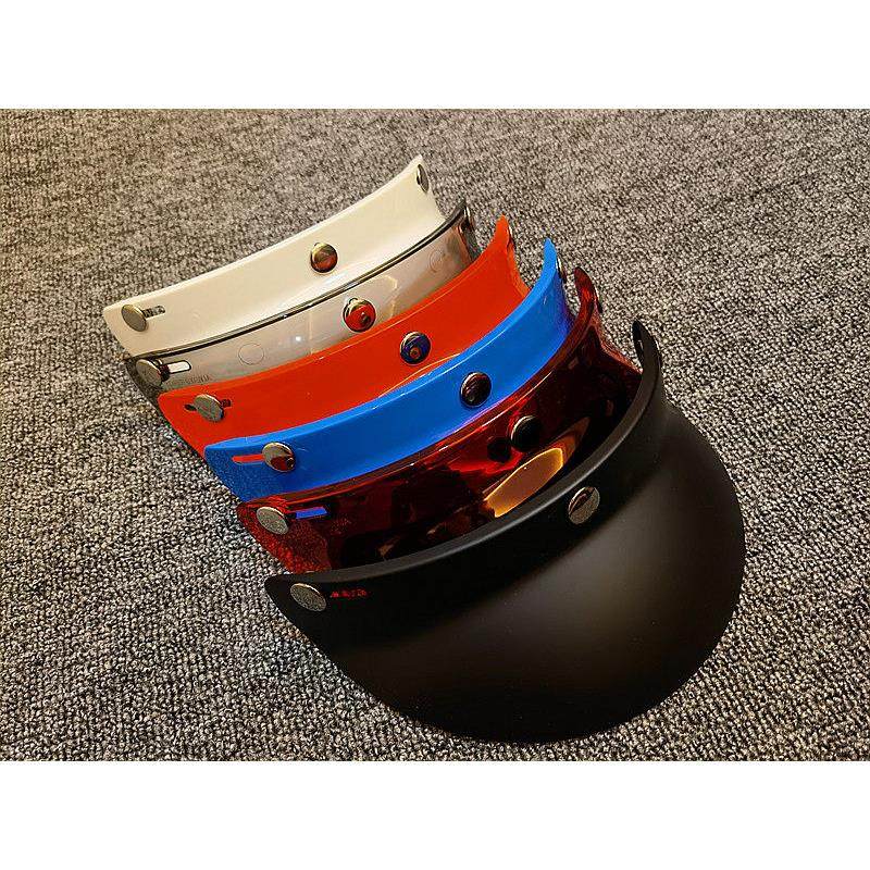 复古摩托车电动车帽檐三扣式盔机车盔装饰遮阳防晒小盔体半盔帽沿