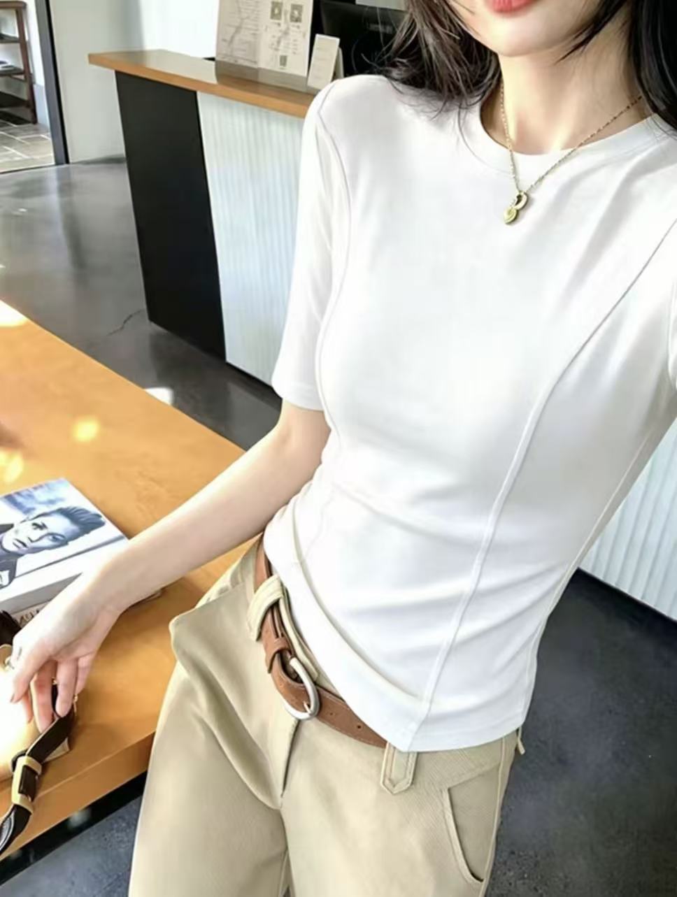 【小四私服系列】【你们喜欢的】老钱中袖～包容性好！弹力不变形图片