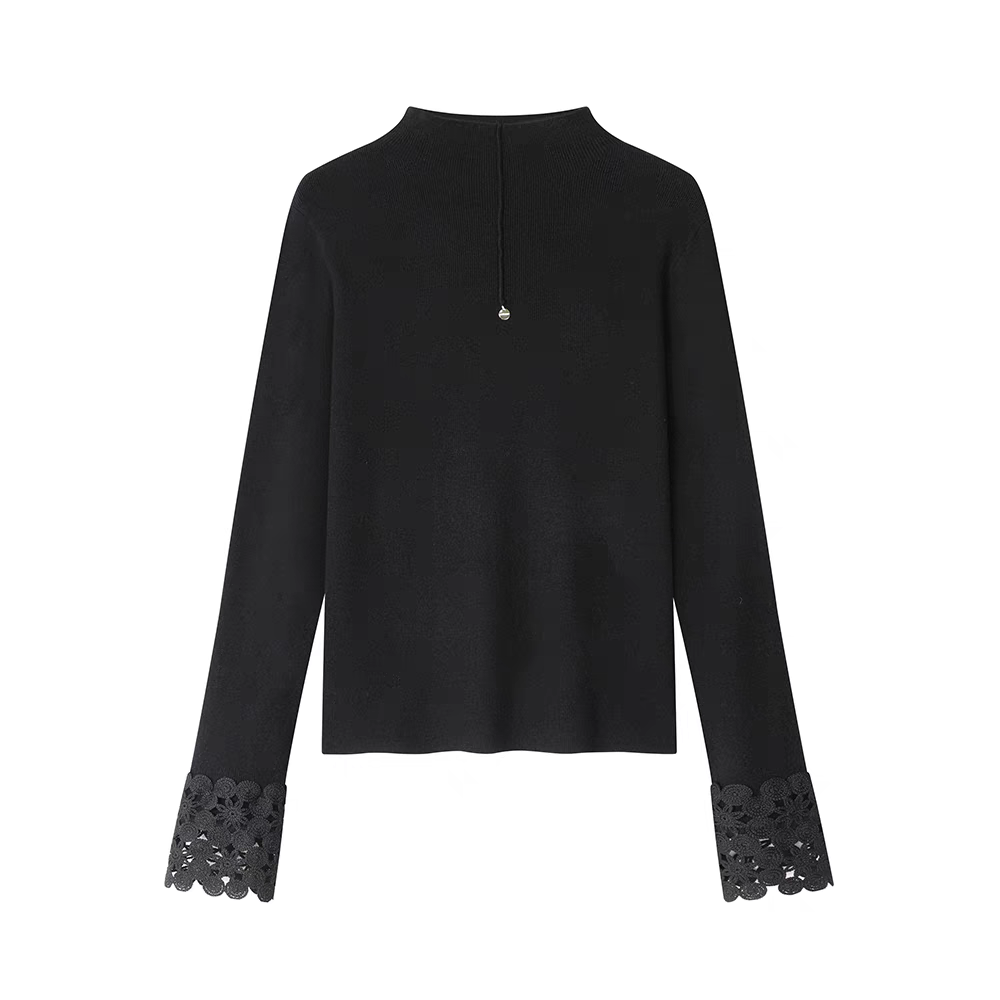 【小四专享】【王中王】好看蕾丝镂空袖口拼接内搭针织2025打底衫