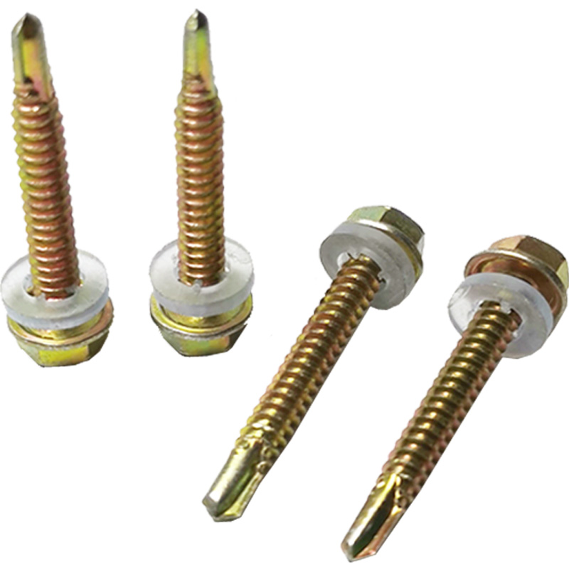 整箱外六角钻尾丝自攻螺丝钉法兰镀锌彩钢瓦钉子套头自钻燕尾螺钉