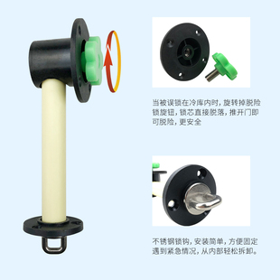 冷库门配件加长脱险锁安全逃生锁芯轻型冷库平移门开门推杆防盗锁