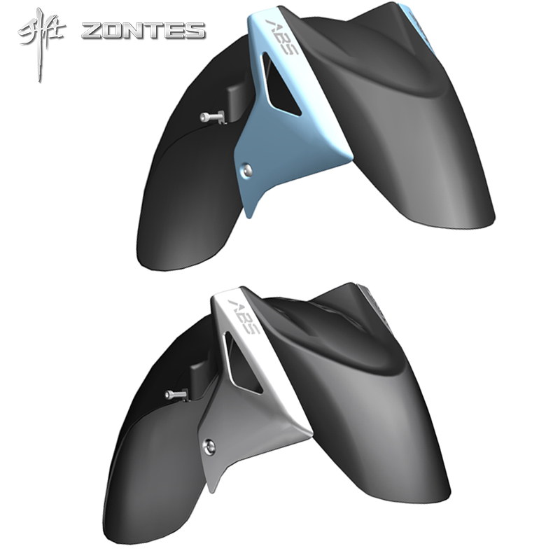 升仕ZT350E踏板摩托车前挡泥板左右装饰板前水板挡雨板瓦盖 配件