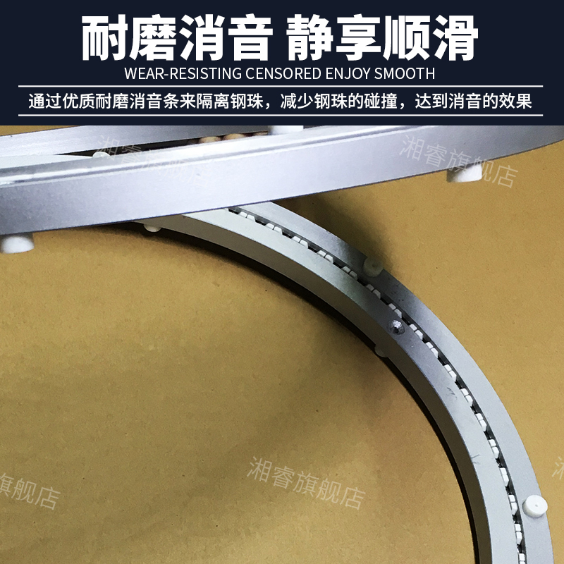 24寸600mm静音转盘底座木玻璃大理石餐桌转盘铝合金圆桌万向转盘