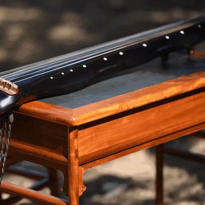 【律和古琴研习社】仿宋徽宗《听琴图》古琴桌,榫卯小巧便携琴桌