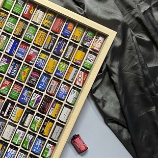 胶卷暗盒收藏展示盒彩色菲林135胶卷收纳盒装饰框暗盒生日礼物女