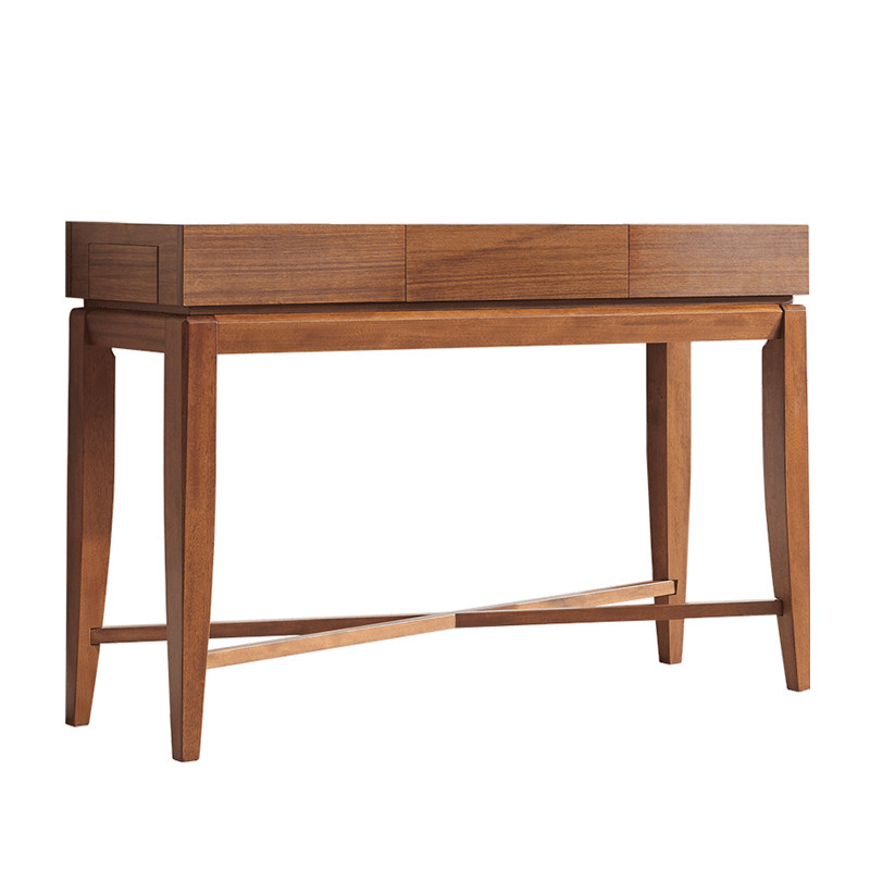 木夕东南亚风格槟榔色实木梳妆台储物柜新中式玄关柜间厅柜隔断柜