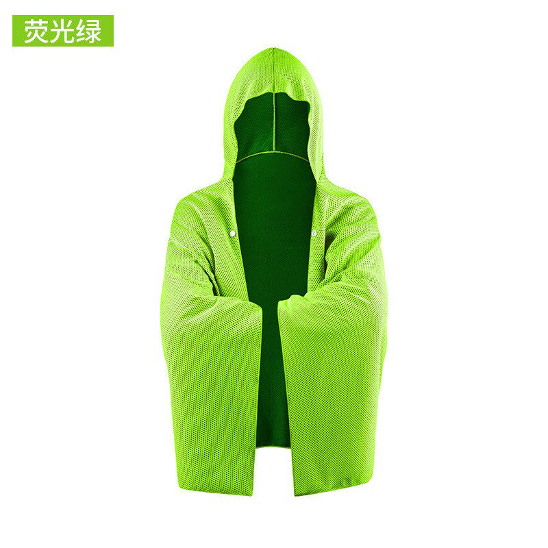 户外运动冷感防晒斗篷加大速干连帽沙滩浴巾吸水遮阳披肩冰凉毛巾