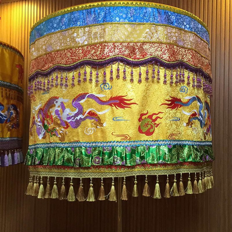 现货速发福慧佛具布艺装饰大殿法会焰口绣品黄龙伞华盖1米暗花宝