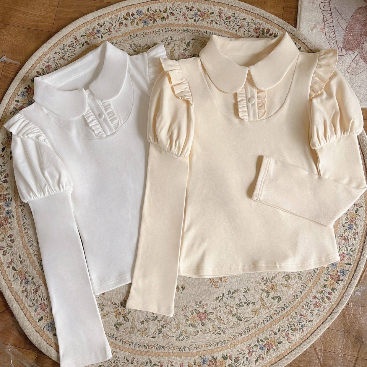 Lolita秋冬长袖娃娃领甜美可爱百搭朱丽叶袖双面德绒内搭,模玩/动漫/周边/娃圈三坑/桌游,lolita衬衫/内搭,淘宝优惠券,粉丝福利购,淘宝优惠卷