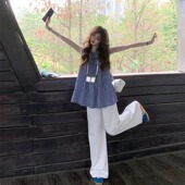 衬衫 2025年夏季 新款 日系复古格子无袖 设计感背心宽松娃娃衫 衬衣女