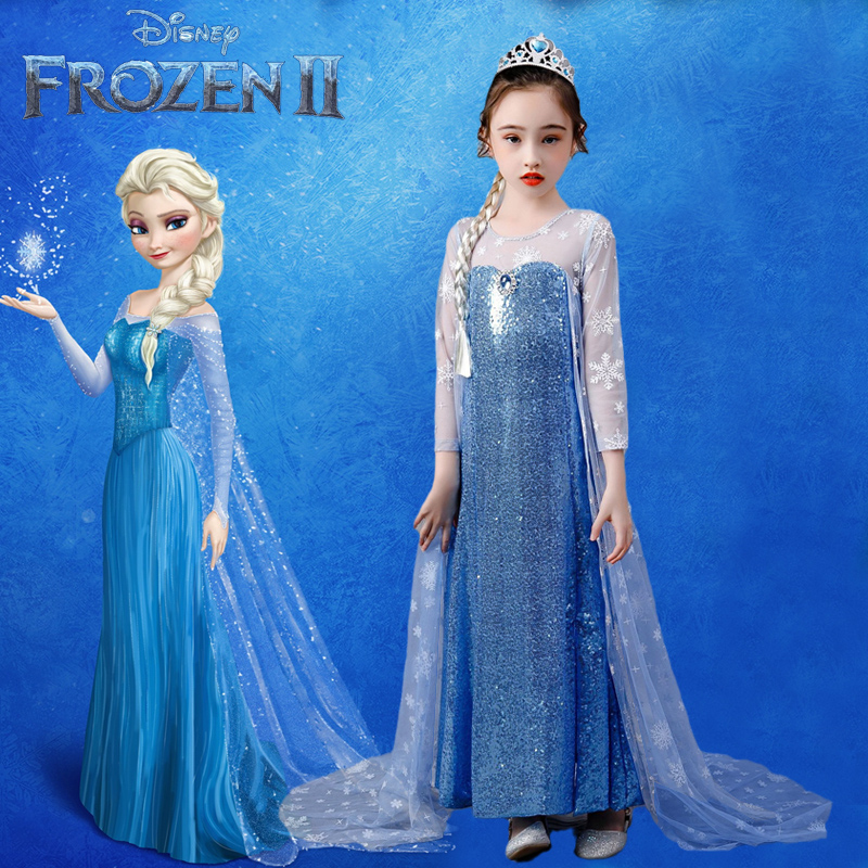 女童冰雪奇缘艾莎公主裙